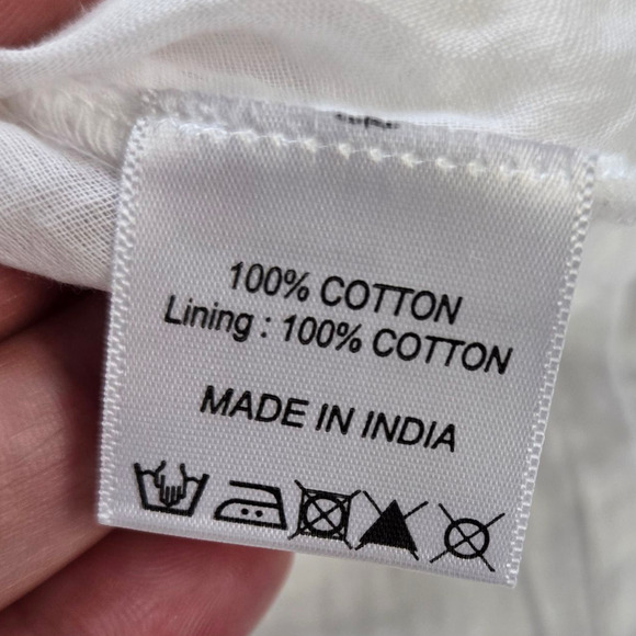 AREA Stars White Embroidered Handkerchief Tassel Boho Hi Low Dress Size Medium - Picture 11 of 13